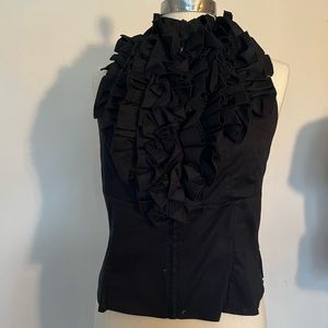 Ravel Womens black ruffle top
